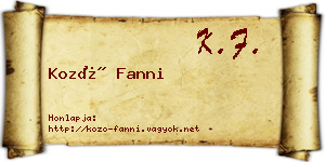 Kozó Fanni névjegykártya