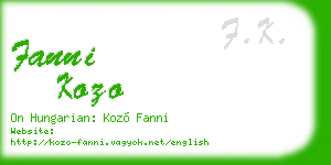 fanni kozo business card